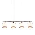 Suspension Davos Tissu / Fer - 4 ampouless - Argenté