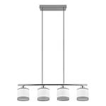 Suspension Davos Tissu / Fer - 4 ampouless - Argenté