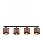 Suspension Davos Tissu / Fer - 4 ampouless - Noir