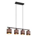 Suspension Davos Tissu / Fer - 4 ampouless - Noir