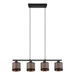 Suspension Davos Tissu / Fer - 4 ampouless - Noir