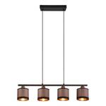 Suspension Davos Tissu / Fer - 4 ampouless - Noir