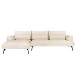 Ecksofa Colladas Webstoff Carde: Creme - Longchair davorstehend links