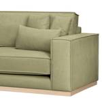 Ecksofa Mediona Webstoff Carde: Grün - Breite: 344 cm - Longchair davorstehend links