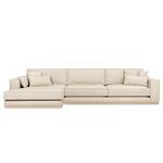 Ecksofa Mediona Webstoff Carde: Creme - Breite: 344 cm - Longchair davorstehend links