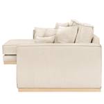 Ecksofa Mediona Webstoff Carde: Creme - Breite: 344 cm - Longchair davorstehend links