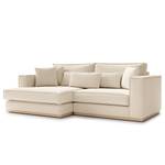 Ecksofa Mediona Webstoff Carde: Creme - Breite: 235 cm - Longchair davorstehend links