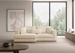 Ecksofa Mediona Webstoff Carde: Creme - Breite: 235 cm - Longchair davorstehend links