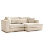 Ecksofa Mediona Webstoff Carde: Creme - Breite: 235 cm - Longchair davorstehend rechts