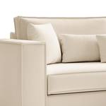 Ecksofa Mediona Webstoff Carde: Creme - Breite: 235 cm - Longchair davorstehend rechts