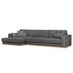 Ecksofa Mediona Webstoff Carde: Dunkelgrau - Breite: 344 cm - Longchair davorstehend links