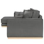 Ecksofa Mediona Webstoff Carde: Dunkelgrau - Breite: 344 cm - Longchair davorstehend links