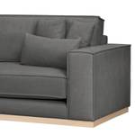 Ecksofa Mediona Webstoff Carde: Dunkelgrau - Breite: 344 cm - Longchair davorstehend links