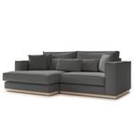 Ecksofa Mediona Webstoff Carde: Dunkelgrau - Breite: 235 cm - Longchair davorstehend links