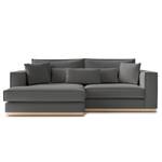 Ecksofa Mediona Webstoff Carde: Dunkelgrau - Breite: 235 cm - Longchair davorstehend links