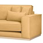 Ecksofa Mediona Webstoff Carde: Gold - Breite: 344 cm - Longchair davorstehend links