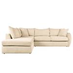 Ecksofa Ribela Chenille Roselia: Creme - Ottomane davorstehend links