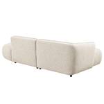 Hoekbank Betano met chaise longue Structuurstof Oana: Beige - Longchair vooraanzicht links/Ottomaan rechts