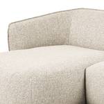 Hoekbank Betano met chaise longue Structuurstof Oana: Beige - Longchair vooraanzicht links/Ottomaan rechts