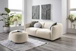 Gestoffeerde hocker Betano Structuurstof Oana: Beige