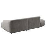 Ecksofa Betano mit Chaiselongue Bouclé Stoff Anouk: Graphit - Longchair davorstehend rechts / Ottomane links