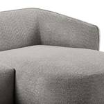 Ecksofa Betano mit Chaiselongue Bouclé Stoff Anouk: Graphit - Longchair davorstehend rechts / Ottomane links