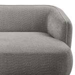 Ecksofa Betano mit Chaiselongue Bouclé Stoff Anouk: Graphit - Longchair davorstehend rechts / Ottomane links