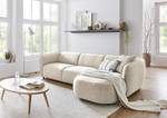 Hoekbank Betano 2,5-zits + chaise long. Structuurstof Oana: Beige