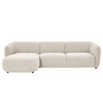 Ecksofa Betano 2,5-Sitzer mit Longchair Strukturstoff Oana: Beige