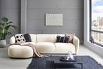 Ecksofa Betano 2,5-Sitzer mit Longchair Bouclé Stoff Anouk: Creme