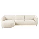 Ecksofa Betano 2,5-Sitzer mit Longchair Bouclé Stoff Anouk: Creme