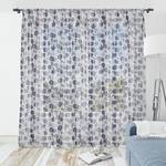 Kant-en-klaargordijn Bloemen set van 2 polyester - crèmekleurig/taupe - Hoogte: 180 cm