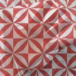 Kant-en-klaargordijn Abstract E 2 stuk polyester - rood/wit - Hoogte: 220 cm