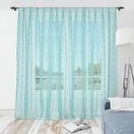 Kant-en-klaargordijn Arabeske set van 2 polyester - turquoise - Hoogte: 160 cm