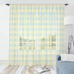 Kant-en-klaargordijn Abstract G 2 stuk polyester - babyblauw/pastelgeel - Hoogte: 210 cm