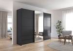 Armoire Elara - Porte miroir Gris métallisé - Largeur : 271 cm