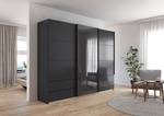 Armoire Elara - Porte en verre Gris métallisé - Largeur : 271 cm