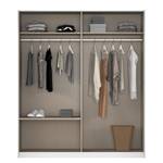 Armoire Elara - Porte en verre Blanc alpin - Largeur : 181 cm