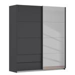 Armoire Elara - Miroir coloré Gris métallisé - Largeur : 181 cm