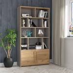 Open kast Norovo - breedte 105 cm grijs/Catania eikenhouten look