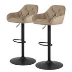 Chaises de bar Magrin - Lot de 2 Velours Vilda: Taupe