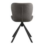 Chaises pivotantes LIVARAS - Lot de 2 Tissu Bouclé Moena: Anthracite