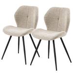 Chaises capitonnées Runcorn lot de 2 Tissu Bouclé Moena: Beige