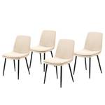 Chaises capitonnées Morwad - Lot de 4 Tissu structuré / Acier - Beige / Noir