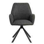 Chaises à accoudoirs Colmes - Lot de 2 Tissu structuré Badia: Anthracite