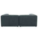 Ecksofa Finbo 2-Sitzer mit Longchair Ausrichtung universal - Webstoff Floricia: Blaugrau