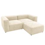 Ecksofa Finbo 2-Sitzer mit Longchair Ausrichtung universal - Webstoff Floricia: Beige