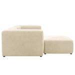 Ecksofa Finbo 2-Sitzer mit Longchair Ausrichtung universal - Webstoff Floricia: Beige