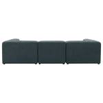 Ecksofa Finbo 3-Sitzer mit Longchair Ausrichtung universal - Webstoff Floricia: Blaugrau