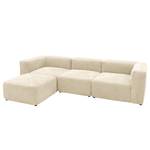 Ecksofa Finbo 3-Sitzer mit Longchair Ausrichtung universal - Webstoff Floricia: Beige